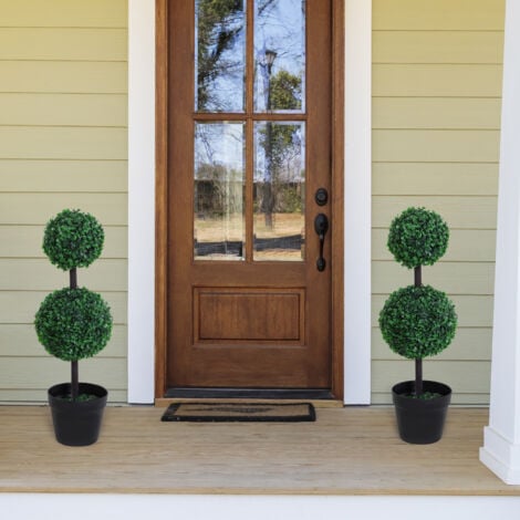 Outsunny 2 PCS Artificial Boxwood Decorative  Plant Leaves 67cm