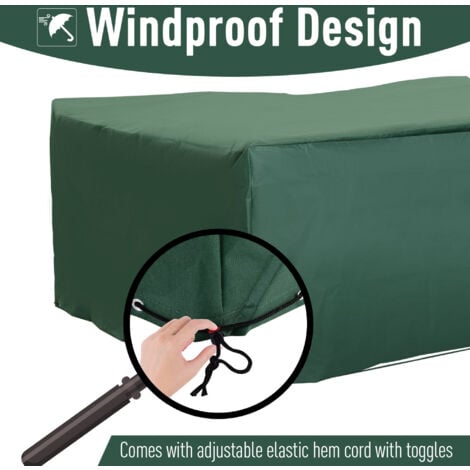 Outsunny UV Rain Protective Cover For Garden Patio Wicker Rattan 205x145x70cm