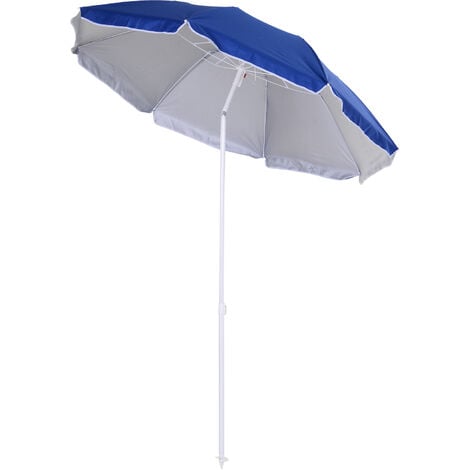 Outsunny arc1.7m x 2.05m Outdoor Beach Umbrella Parosol Sun Shelter Tilt Blue