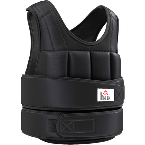 HOMCOM 10KGS Adjustable Weight Vest Running Gym Training Weight Loss Black