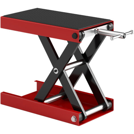 DURHAND 500KG Steel Motorbike Repair Lift X Frame Adjustment Jack, Red (1/5)