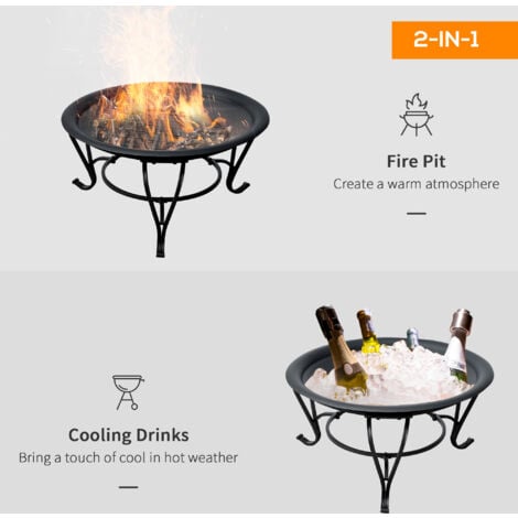 Outsunny Outdoor Fire Pit Wood Log Burning Heater Garden Stove Patio Brazier