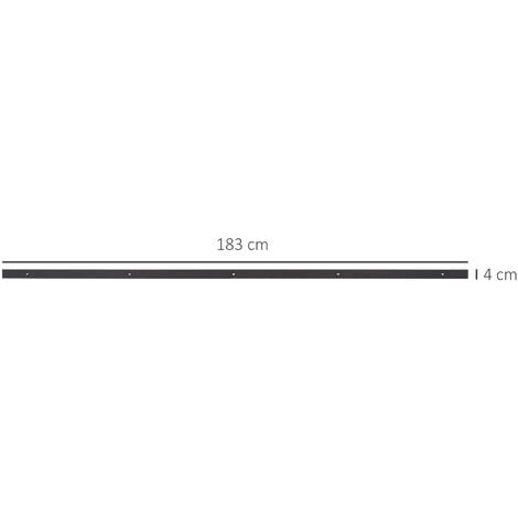 HOMCOM 6FT/1830mm Carbon Steel Sliding Barn Wood Door Hardware Closet Track Set