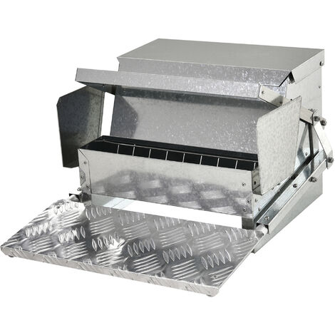 PawHut Automatic Chicken Feeder Galvanized Steel Poultry Feeders 11.5KG