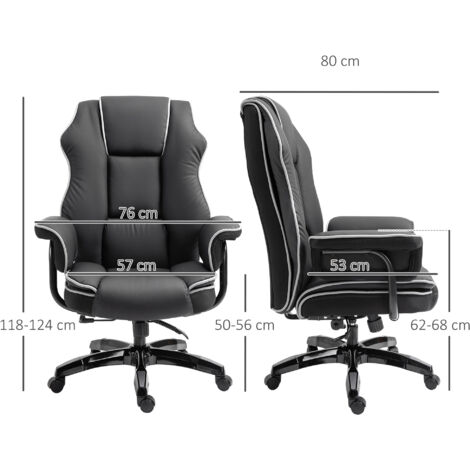 Vinsetto High Back Office Chair with Height Adjustable, Reclining Black