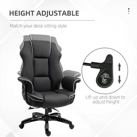 Vinsetto High Back Office Chair with Height Adjustable, Reclining Black