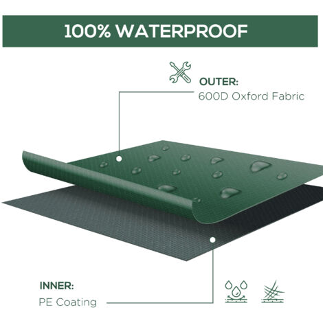 Outsunny UV Rain Protective Cover For Garden Patio Wicker Rattan 245x165x55cm
