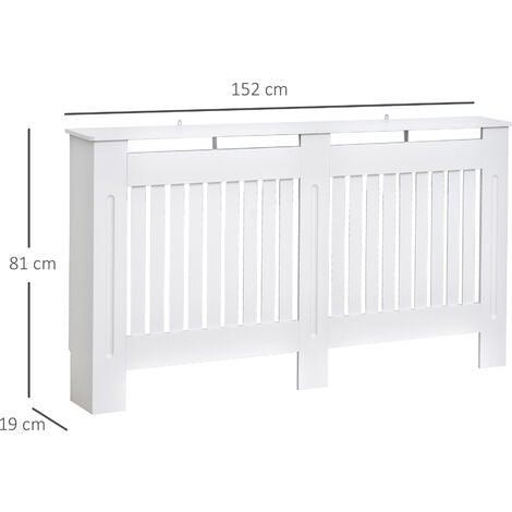 HOMCOM Radiator Cover Painted Slatted MDF Cabinet Lined Grill S/M/L M