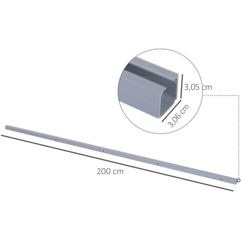 HOMCOM Sliding Barn Door Closet Hardware Track Kit for Slingle Door 6.5FT/2000mm