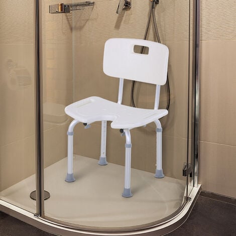 HOMCOM Shower Chair for the Elderly and Disabled, Adjustable