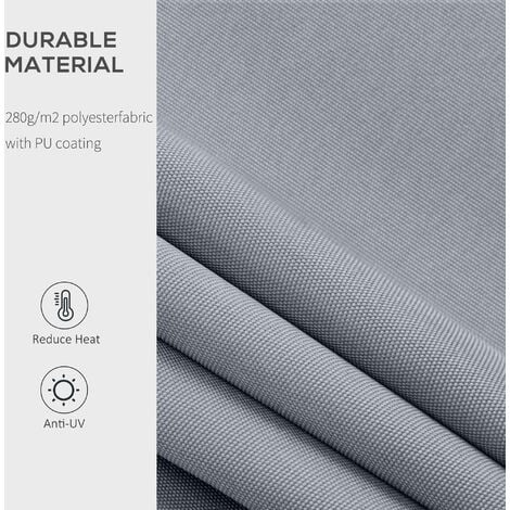 Outsunny Garden Sun Shade Canopy Retractable Awning Grey