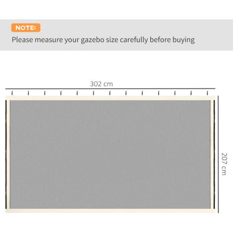 Outsunny Universal Replacement Gazebo Mesh Netting Screen Walls 302 cm x 207 cm