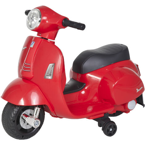 HOMCOM Kids Electric Ride On Motorbike Vespa Licensed 6V Toys for 18-36 Months Red
