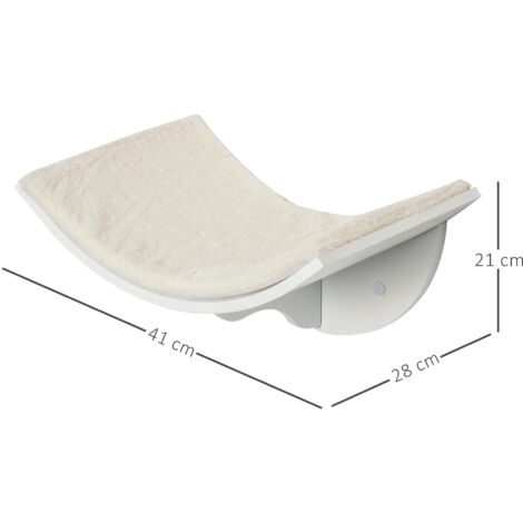 PawHut Wood Cat Shelves Wall-Mounted Shelter Curved Kitten Bed Cat Perch Climber White