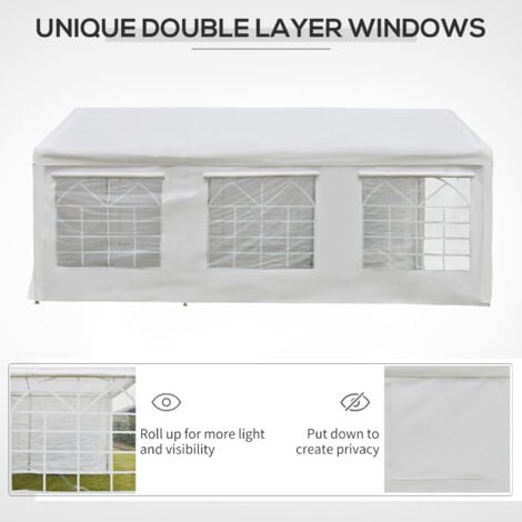 Outsunny 6m x 3m Heavy Duty Carport Outdoor Car Canopy Shelter Party Tent