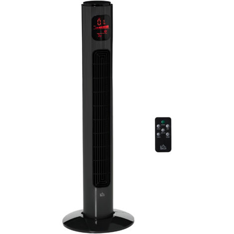 HOMCOM 38'' Tower Fan Remote Control 45W Wind Oscillate Speed for Indoor Grey