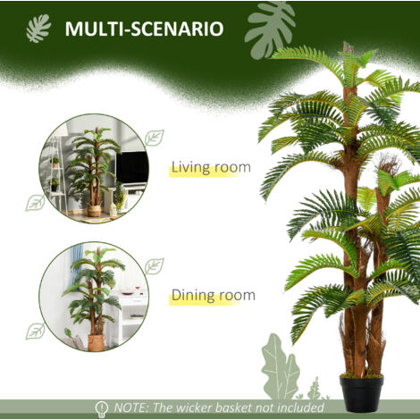 Outsunny Artificial Palm Plant Fake Tree for Home Office, 150cm