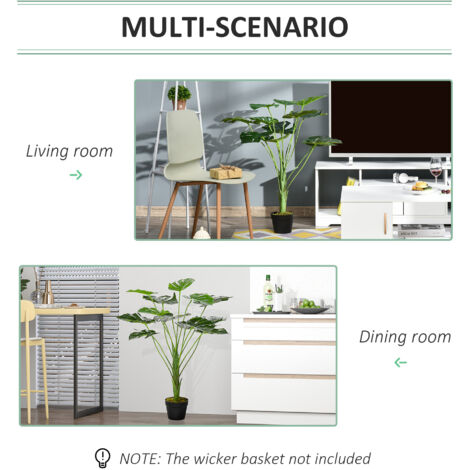 Outsunny 85cm Artificial Monstera Tree Fake Plant in Pot Indoor Outdoor Décor