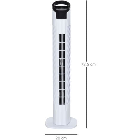 HOMCOM Tower Fan with 3 Speed 3 Mode 7.5h Timer 70° Oscillation LED Panel 5M Remote White