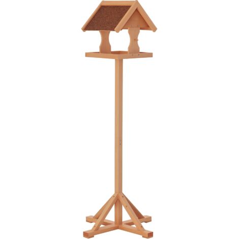 PawHut Wooden Bird Feeder w/ Cross-shaped Support Feet Weather Resistant Roof (1/5)