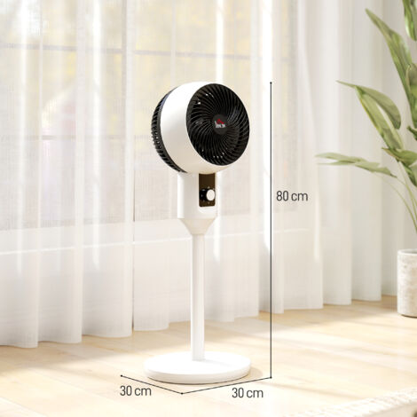 HOMCOM 9 Inch Air Circulator Fan 70° Oscillation Carry Handle Black White
