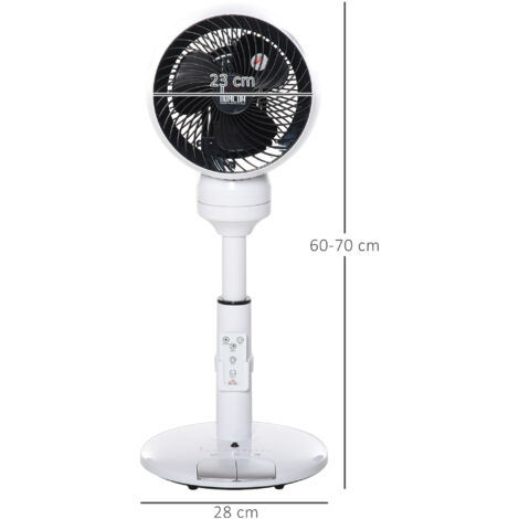 HOMCOM 9 Inch Height Adjustable Air Circulator Fan 70° Oscillating 9 Setting