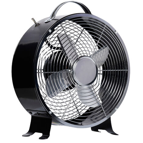 HOMCOM 26cm 2-Speed Electric Fan w/ Safe Guard Anti-Slip Feet Home Office Black