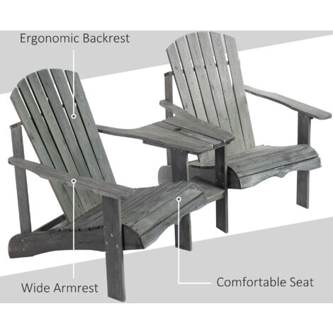 Double adirondack chair with deals center table