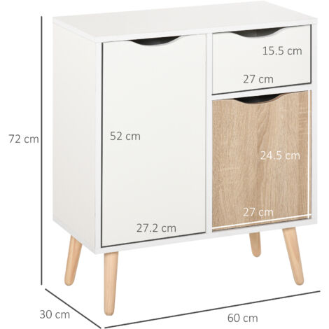 Floor Cabinet Storage Cupboard Sideboard with Drawer for Bedroom, Living Room Natural