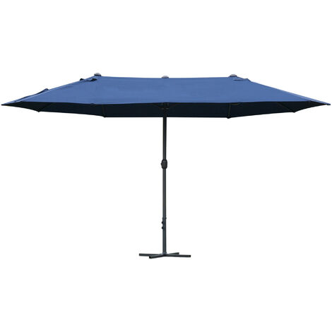 Outsunny 4.6M Garden Patio Umbrella Canopy Parasol Sun Shade w/o Base Blue