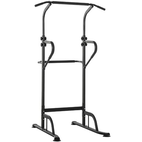 HOMCOM Power Tower Dip Station Pull Up Bar Multi-Function for Home Gym