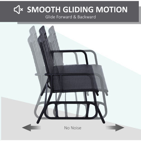 Black wrought store iron patio glider