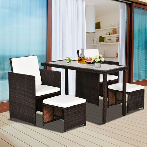 Patio set online with footrest