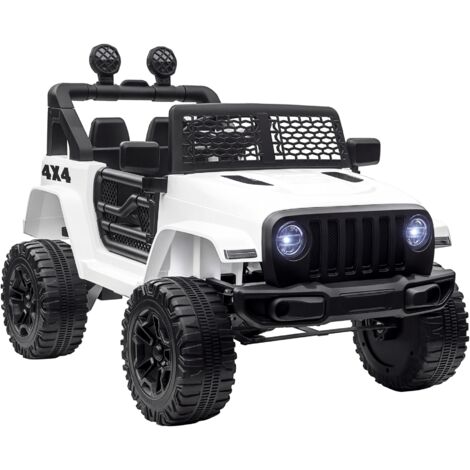 HOMCOM 12V Kids Electric Ride On Car Truck Off-road Toy with Parental Remote White