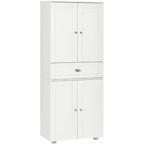 HOMCOM Tall Kitchen Storage Cabinet Cupboard w/ Drawer for Dining Room ...