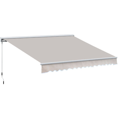 Outsunny Garden Door Awning Retractable Canopy Electric Patio Shelter 3.5W x 0-2.5D m