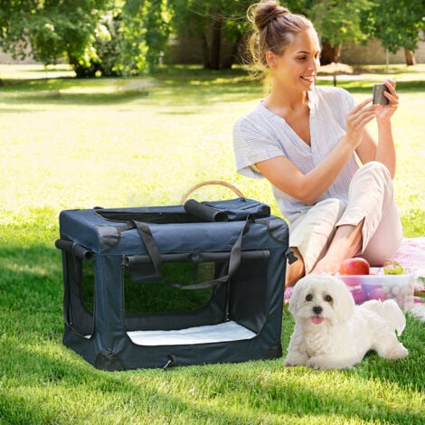 PawHut Folding Pet Carrier Bag Soft Portable Dog Cat Crate Puppy Kennel Cage Small