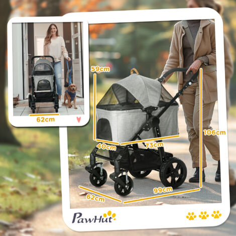 PawHut Pet Stroller Foldable Dog Cat Travel Carrying Bag for Small Dogs