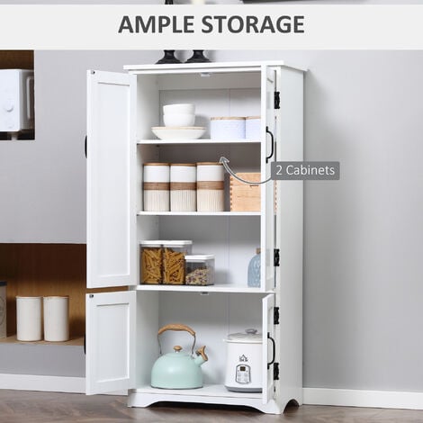 HOMCOM Accent Floor Storage Cabinet Kitchen Cupboard with 2 Large Doors