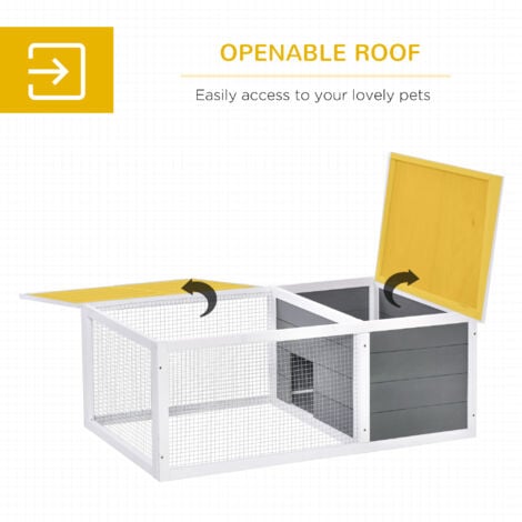 PawHut Rabbit Hutch Animal Cage Pet Run Cover, with Water-resistant ...