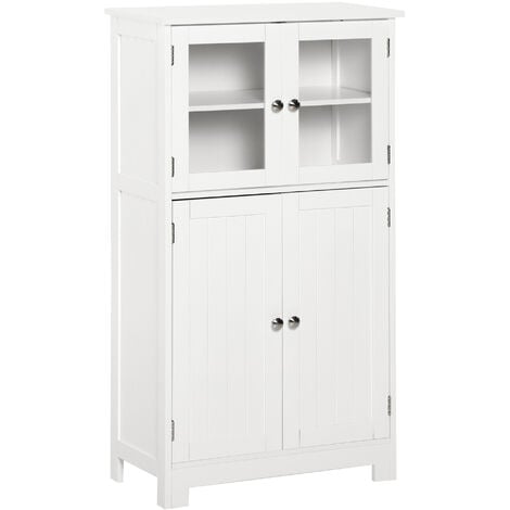 kleankin Bathroom Floor Storage Cabinet Standing Unit Kitchen Cupboard ...