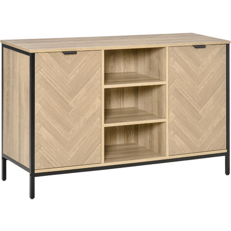 HOMCOM Sideboard Storage Cabinet Cupboard w/ 2 Doors Adjustable Shelves Home Furniture