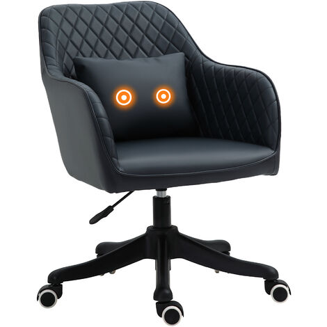 Vinsetto Diamond Pattern Office Chair w/ Massage Pillow Adjustable Height Grey