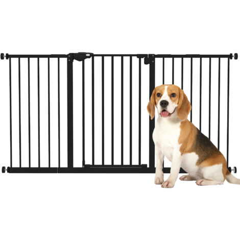 PawHut Dog Gate Stair Gate Pressure Fit Pets Barrier Auto Close 74-148cm Wide 74-148cm