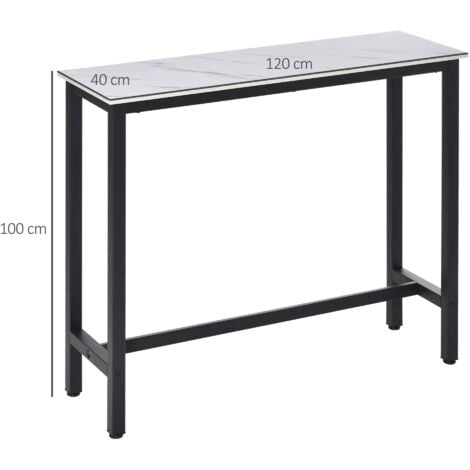 HOMCOM Bar Table Coffee Table with Adjustable Footpads for Breakfast Dining