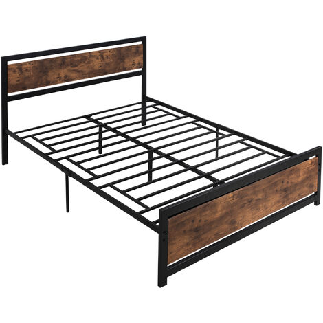 Homcom King Size Metal Bed Frame W, King Size Metal Bed Frame For Headboard And Footboard