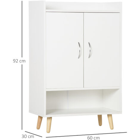 HOMCOM Modern Shoe Cabinet Storage Organizer w/ Doors and Shelves for Entryway