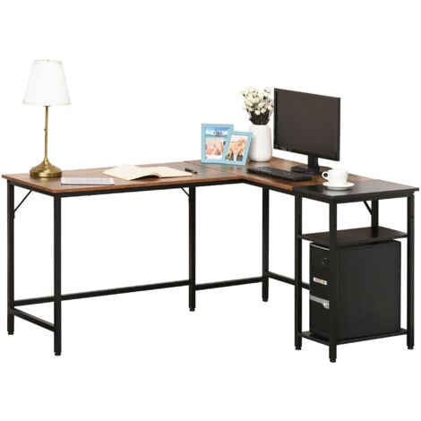 Compact corner deals desk with storage