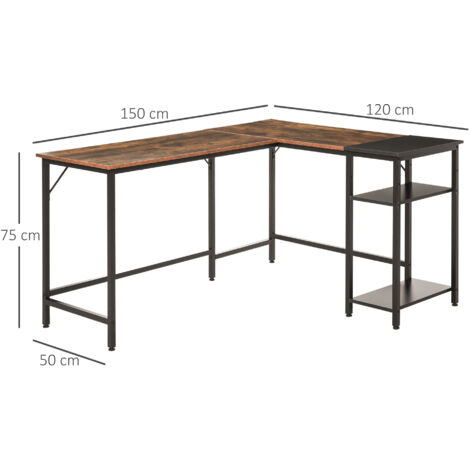 HOMCOM Computer Desk with Adjustable Storage Shelf Compact Gaming Workstation