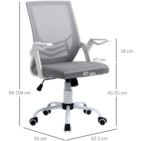 Vinsetto Mesh Swivel Office Chair Task Computer Chair w/ Lumbar Support Grey